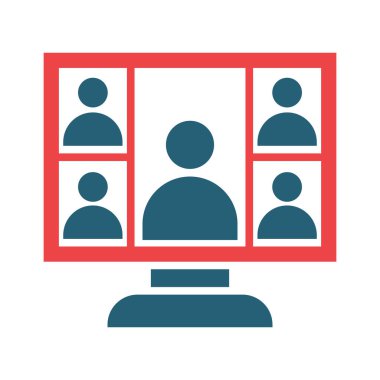 Kişisel ve Ticari Kullanım İçin Video İletişim Vektörü İki Renk Simgesi