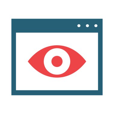 Kişisel ve Ticari Kullanım İçin Web Görünürlüğü Vektörü İki Renk Simgesi