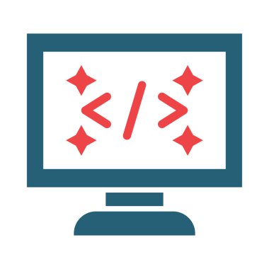 Kişisel ve ticari kullanım için Temiz Kod Vektörü Kabartması İki Renk Simgesi