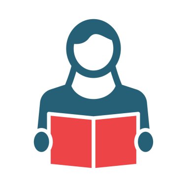 Kişisel ve ticari kullanım için Vektör Sembolü İki Renk Simgesi Okunuyor