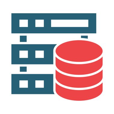 Kişisel ve Ticari Kullanım İçin Veritabanı Vektörü İki Renk Simgesi