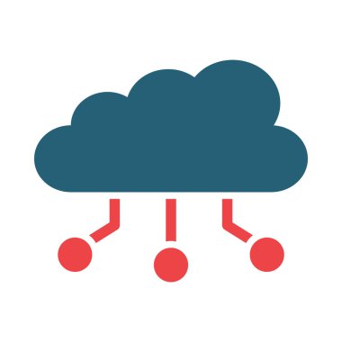 Cloud Data Vector Glyph Two Color Icon For Personal And Commercial Use