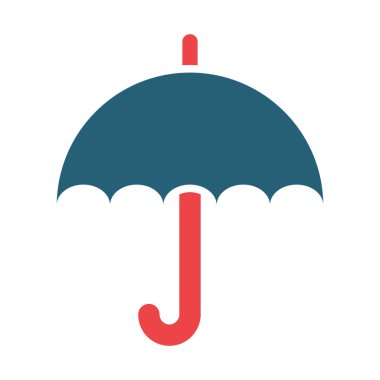 Umbrella Vector Glyph Two Color Icon For Personal And Commercial Use