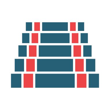 Kişisel ve ticari kullanım için merdiven vektörü kabartma iki renk simgesi