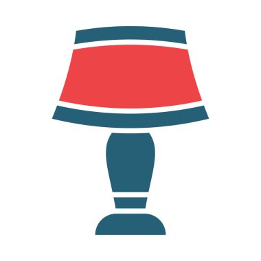 Kişisel ve ticari kullanım için Masa Lambası Vektörü Sembolü İki Renk Simgesi
