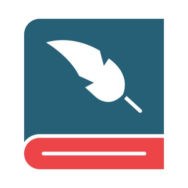 Kişisel ve Ticari Kullanım İçin Şiir Defteri Vektörü İki Renk Simgesi