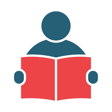 Kişisel ve ticari kullanım için Vektör Sembolü İki Renk Simgesi Okunuyor