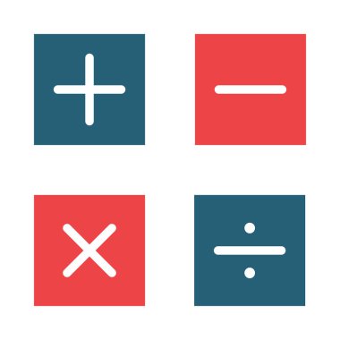 Kişisel ve ticari kullanım için Matematik Vektörü Kabartma İki Renk Simgesi