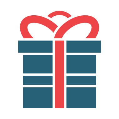 Kişisel ve ticari kullanım için Hediye Vektörü Sembolü İki Renk Simgesi