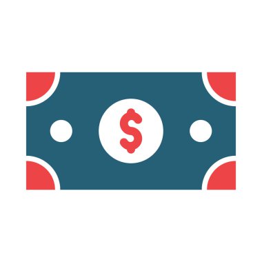 Kişisel ve ticari kullanım için Dolar Vektörü Kabartma İki Renk Simgesi