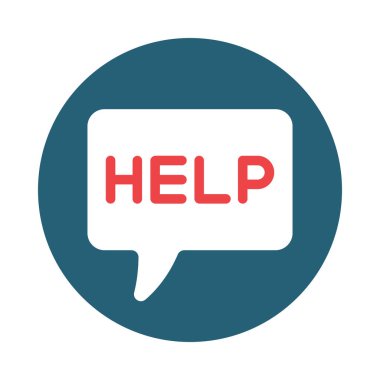 Kişisel ve ticari kullanım için Vektör Kabartma İki Renk Simgesine Yardım