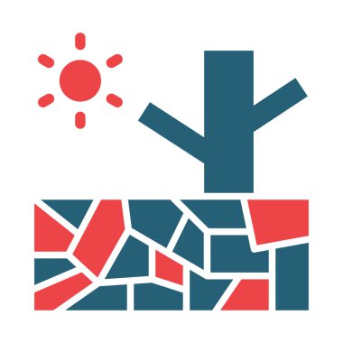 Kuraklık Vektörü Kabartması Kişisel ve Ticari Kullanım İçin İki Renk Simgesi