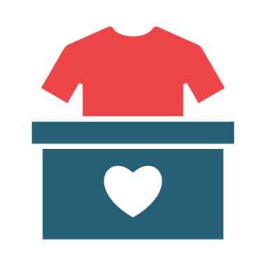 Kişisel ve Ticari Kullanım İçin Kıyafet Bağışlama Vektörü Sembolü İki Renk Simgesi