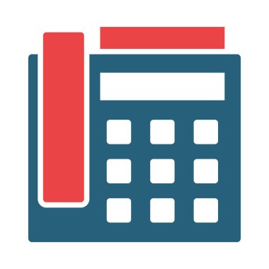 Kişisel ve ticari kullanım için faks Makinesi Vektör Kabartma İki Renk Simgesi