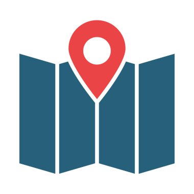 Kişisel ve ticari kullanım için Harita Vektörü Kabartma İki Renk Simgesi