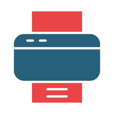 Kişisel ve ticari kullanım için Yazıcı Vektörü Kabartma İki Renk Simgesi