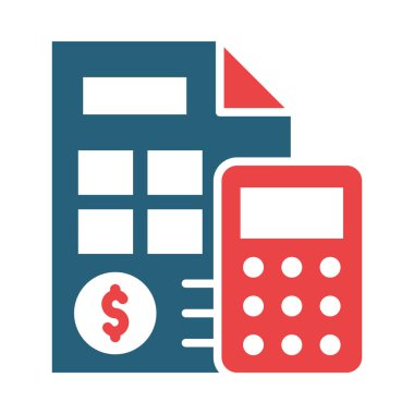 Kişisel ve Ticari Kullanım İçin Muhasebe Vektörü Kabartması İki Renk Simgesi