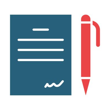 Kişisel ve ticari kullanım için Sözleşmeli Vektör Sembolü İki Renk Simgesi