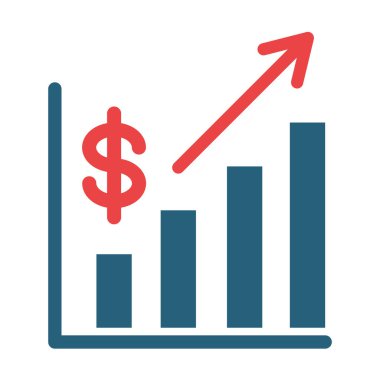 Kişisel ve Ticari Kullanım İçin Gelir Vektörü Glyph İki Renk Simgesi