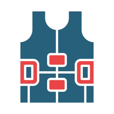 Kişisel ve ticari kullanım için Life Jacket Vector Glyph İki Renk Simgesi