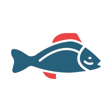 Kişisel ve ticari kullanım için Fish Vector Glyph İki Renk Simgesi