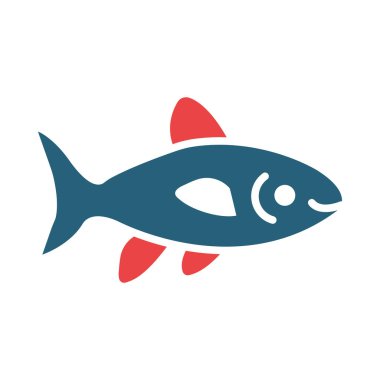Kişisel ve ticari kullanım için Neon Tetra Vektör Sembolü İki Renk Simgesi