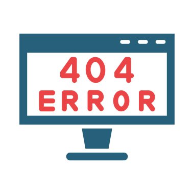 Kişisel ve Ticari Kullanım İçin 404 Hata Vektörü Glyph İki Renk Simgesi