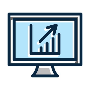 Borsa Vektör Kalın Çizgisi Kişisel ve Ticari Kullanım İçin Koyu Renk Simgeleri Dolduruldu