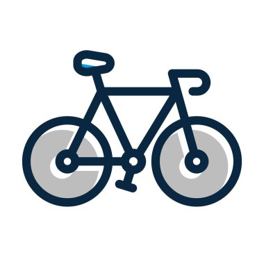 Fixie Vektör Kalın Çizgisi Kişisel ve Ticari Kullanım İçin Koyu Renk Simgeleri Dolduruldu