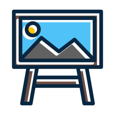 Kişisel ve Ticari Kullanım İçin Koyu Renk Simgelerini Doldurulmuş Boyama Kalın Çizgisi