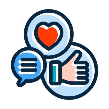 Kişisel ve ticari kullanım için Koyu Renk Simgeleri Doldurulmuş Tepkime Vektörü Kalın Çizgisi