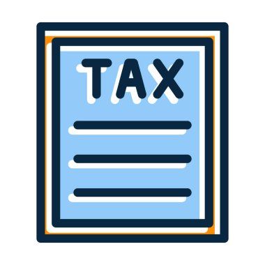 Kişisel ve Ticari Kullanım İçin Koyu Renk Simgelerini Doldurulmuş Vergi Vektörü Kalın Çizgisi