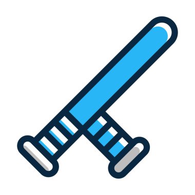 Baton Çubuğu Kalın Çizgisi Kişisel ve Ticari Kullanım İçin Koyu Renk Simgeleri Dolduruldu