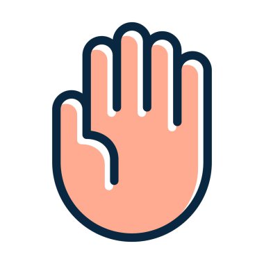 Kişisel ve ticari kullanım için Koyu Renk Simgeleri Doldurulmuş El Vektörü Kalın Çizgisi