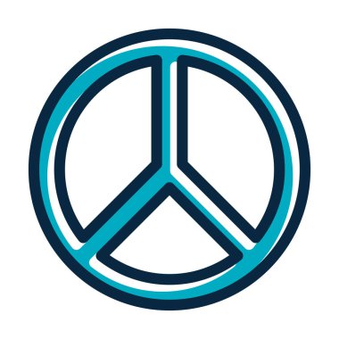 Barış Vektörü Kalın Çizgisi Kişisel ve Ticari Kullanım İçin Koyu Renk Simgeleri Dolduruldu