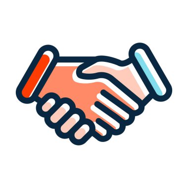 Kişisel ve ticari kullanım için Koyu Renk Simgeleri Doldurulmuş El sıkışma Kalın Çizgisi