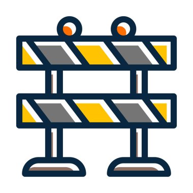 Koyu Renk Simgeleri Kişisel ve Ticari Kullanım İçin Barikat Vektör Kalın Çizgisi Dolduruldu