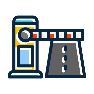 Kişisel ve ticari kullanım için Koyu Renk Simgeleri Doldurulmuş Toll Road Vector Kalın Çizgisi