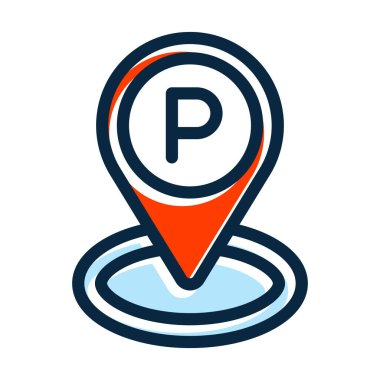 Park Yeri Vektör Kalın Çizgisi Kişisel ve Ticari Kullanım İçin Koyu Renk Simgeleri Dolduruldu