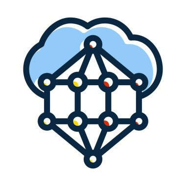 Kişisel ve ticari kullanım için Koyu Renk Simgelerini Doldurulmuş Nano Bulut Kalın Çizgisi