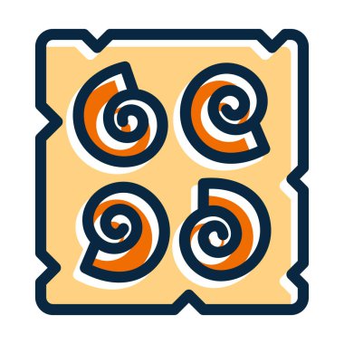 Kişisel ve Ticari Kullanım İçin Koyu Renk Simgelerini Doldurulmuş Fosil Vektör Kalın Çizgisi