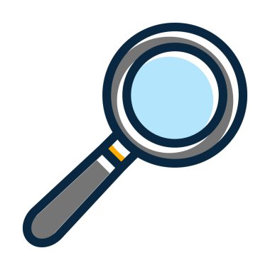 Kişisel ve Ticari Kullanım İçin Koyu Renk Simgelerini Doldurulmuş Cam Vektör Çizgisi Büyütülmesi