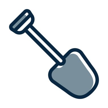 Kürek Vektörü Kalın Çizgisi Kişisel ve Ticari Kullanım İçin Koyu Renk Simgeleri Dolduruldu