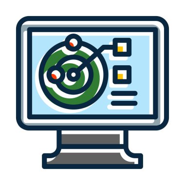 Kişisel ve ticari kullanım için Koyu Renk Simgelerini Doldurulmuş Gezegen Sistemi Veri Kalın Çizgisi