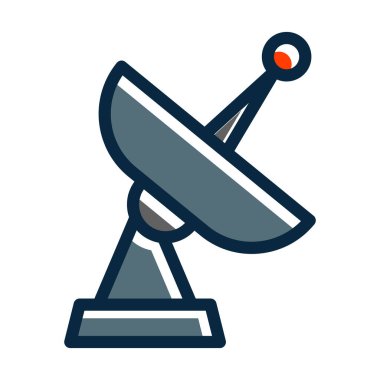 Kişisel ve Ticari Kullanım İçin Koyu Renk Simgelerini Doldurulmuş Uydu Vericisi Kalın Çizgisi