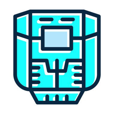 Kişisel ve Ticari Kullanım İçin Koyu Renk Simgelerini Doldurulmuş Kriyojenik Oda Vektör Çizgisi