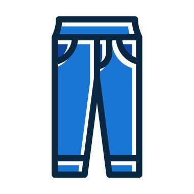 Kişisel ve Ticari Kullanım İçin Koyu Renk Simgeleri Doldurulmuş Pantolon Vektörü Kalın Çizgisi