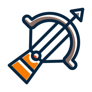 Yaylı Yay Vektör Kalın Çizgisi Kişisel ve Ticari Kullanım İçin Koyu Renk Simgeleri Dolduruldu