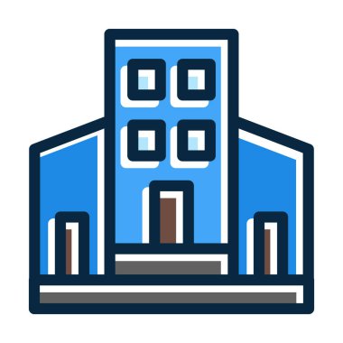 Kişisel ve Ticari Kullanım İçin Koyu Renk Simgelerini Doldurulmuş Ana Kurum Vektörü Kalın Çizgisi