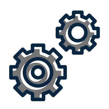 Kişisel ve Ticari Kullanım İçin Koyu Renk Simgeleri Doldurulmuş Vektör Kalın Çizgisi İşleniyor